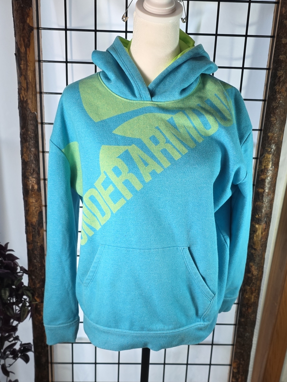 Under Armour Blue and Lime ColdGear Hoodie